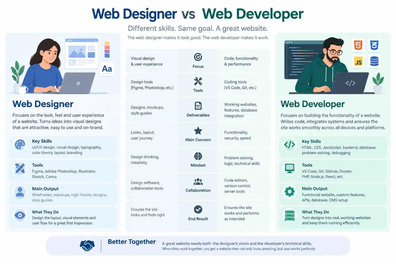 web developer vs web designer